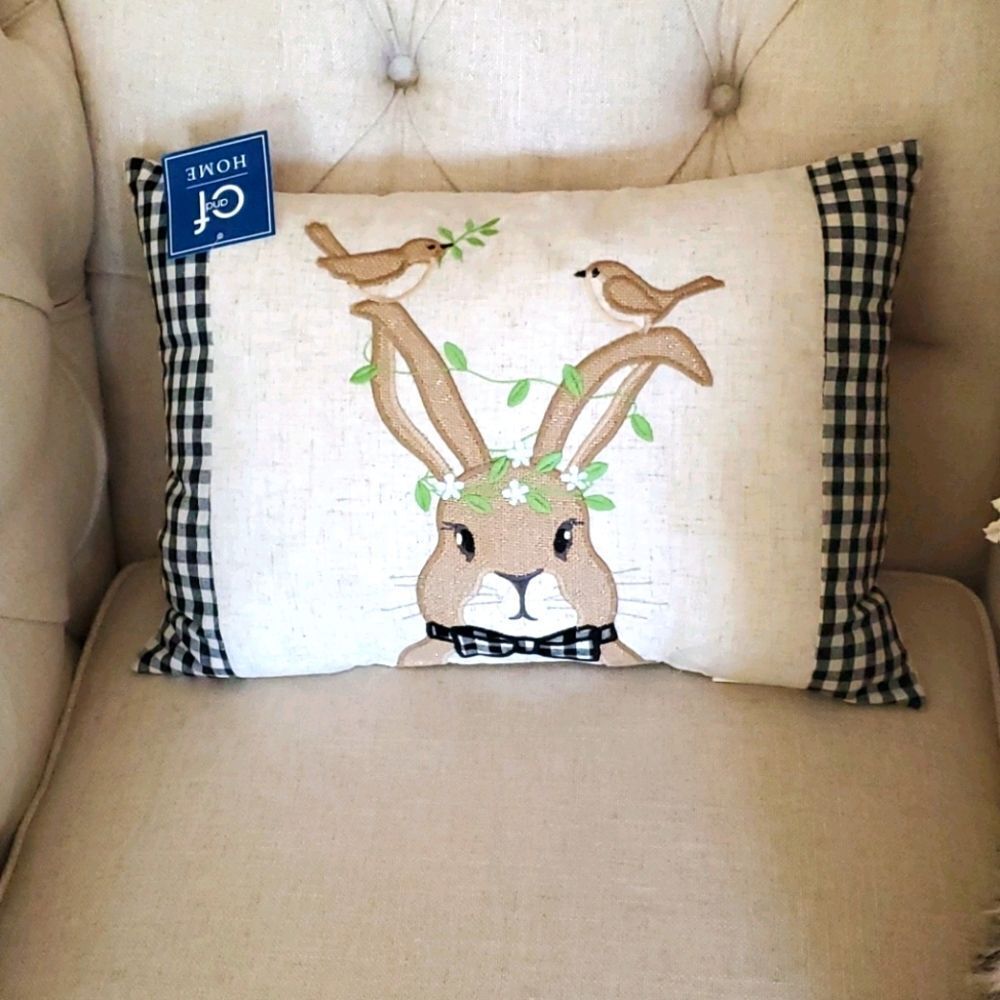 🐰🐇 Bunny & Bird Lumbar Pillow